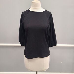 Vince Camuto Black Puff Sleeves Blouse